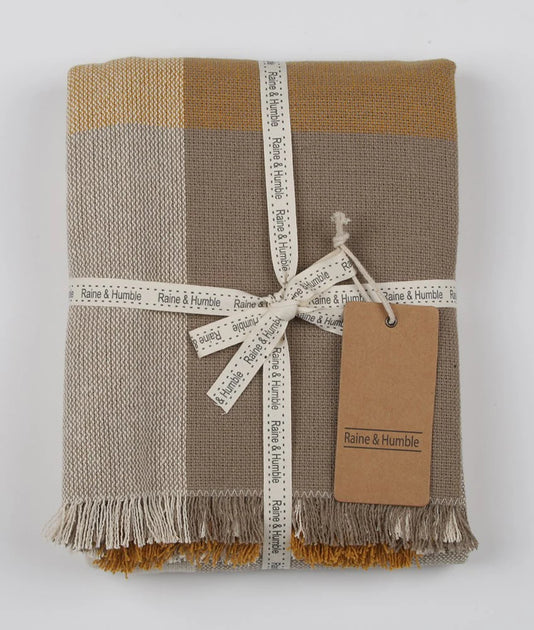 Giant Check Throw Mustard The Interiors Barn