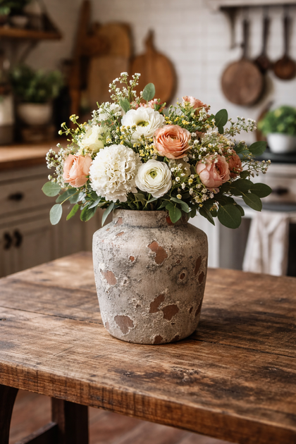 Rustic Medium Stone Washed Vase – The Interiors Barn