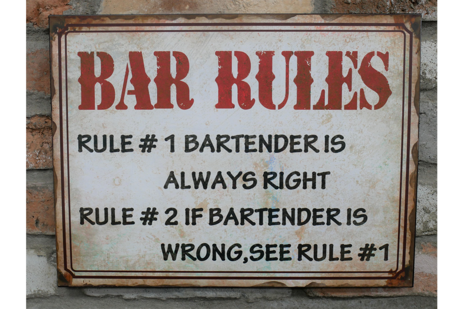 Bar Rules Sign – The Interiors Barn