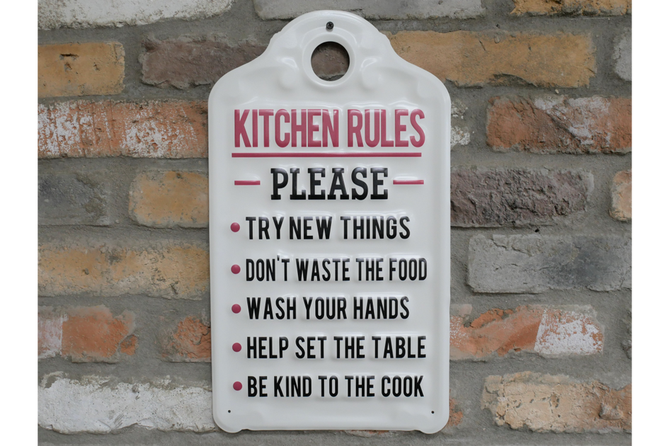 Metal Kitchen Rules Sign – The Interiors Barn
