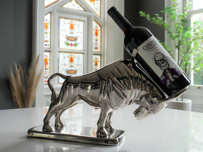 Bull Wine Bottle Holder With Base – The Interiors Barn