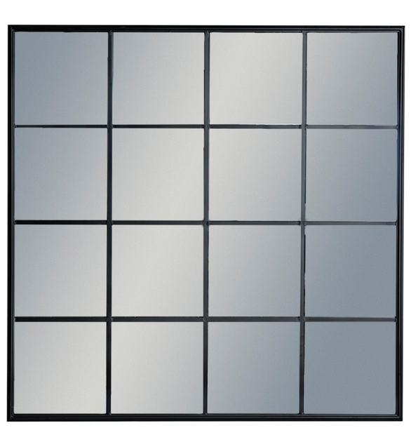 Window Frame Mirror Square LARGE BLACK SQUARE METAL WINDOW MIRROR – The Interiors Barn