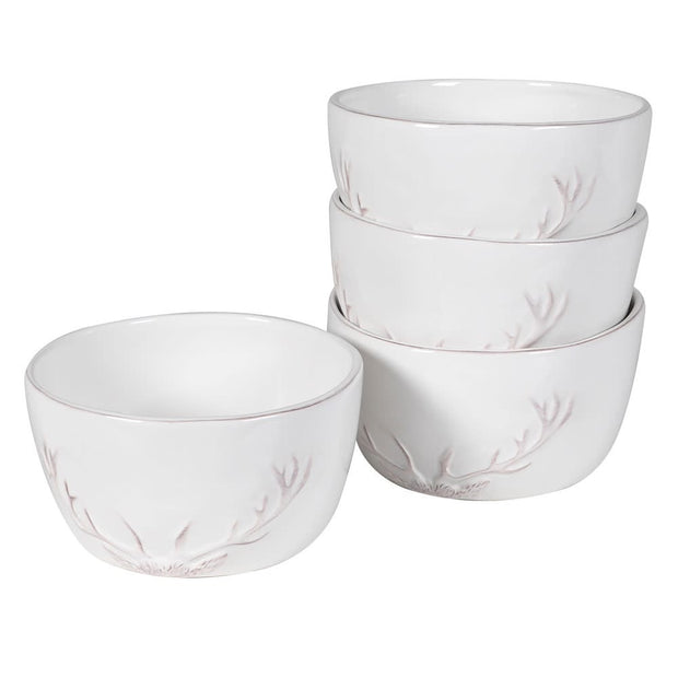 Antler White Ceramic Bowls